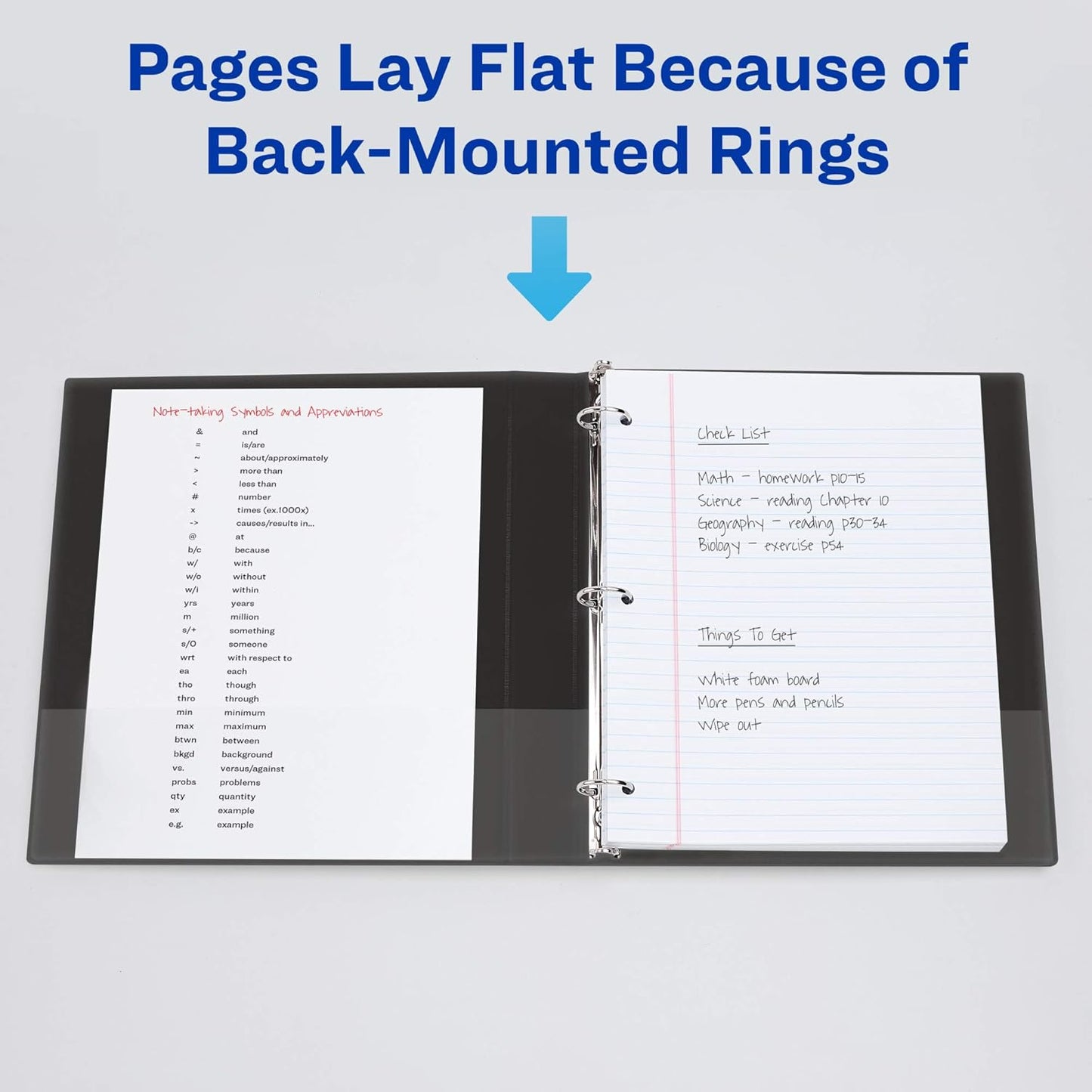Avery Standard 3 Ring Binder, 1" Round Rings, 175-Sheet Capacity, 1.4 Inch Wide Spine, 1 Black Binder, Ideal for Lightweight Organization and Occasional Referencing (03301)