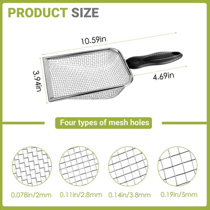 2 Pcs Gardening Soil Sifter, Handheld Shovel, Shape Garden Sieve Sifter with Handle (3.8mm and 5mm Mesh), Portable Gardening Sifter for Gradening Sand Soil Dirt Compost (2 Set)