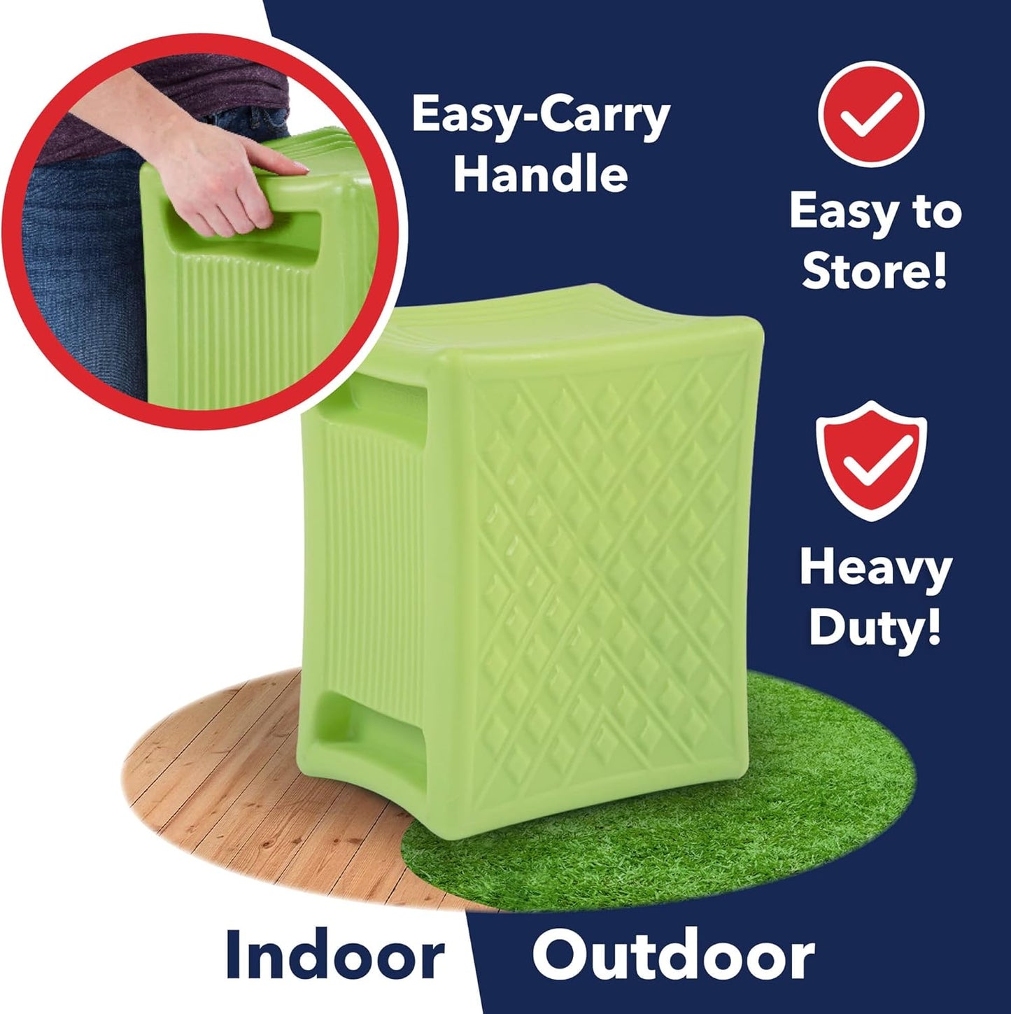 Simplay3 Handy Home 3-Level Heavy Duty Work/Garden Seat - 12" x 15" x 9" - Gray, Made in USA
