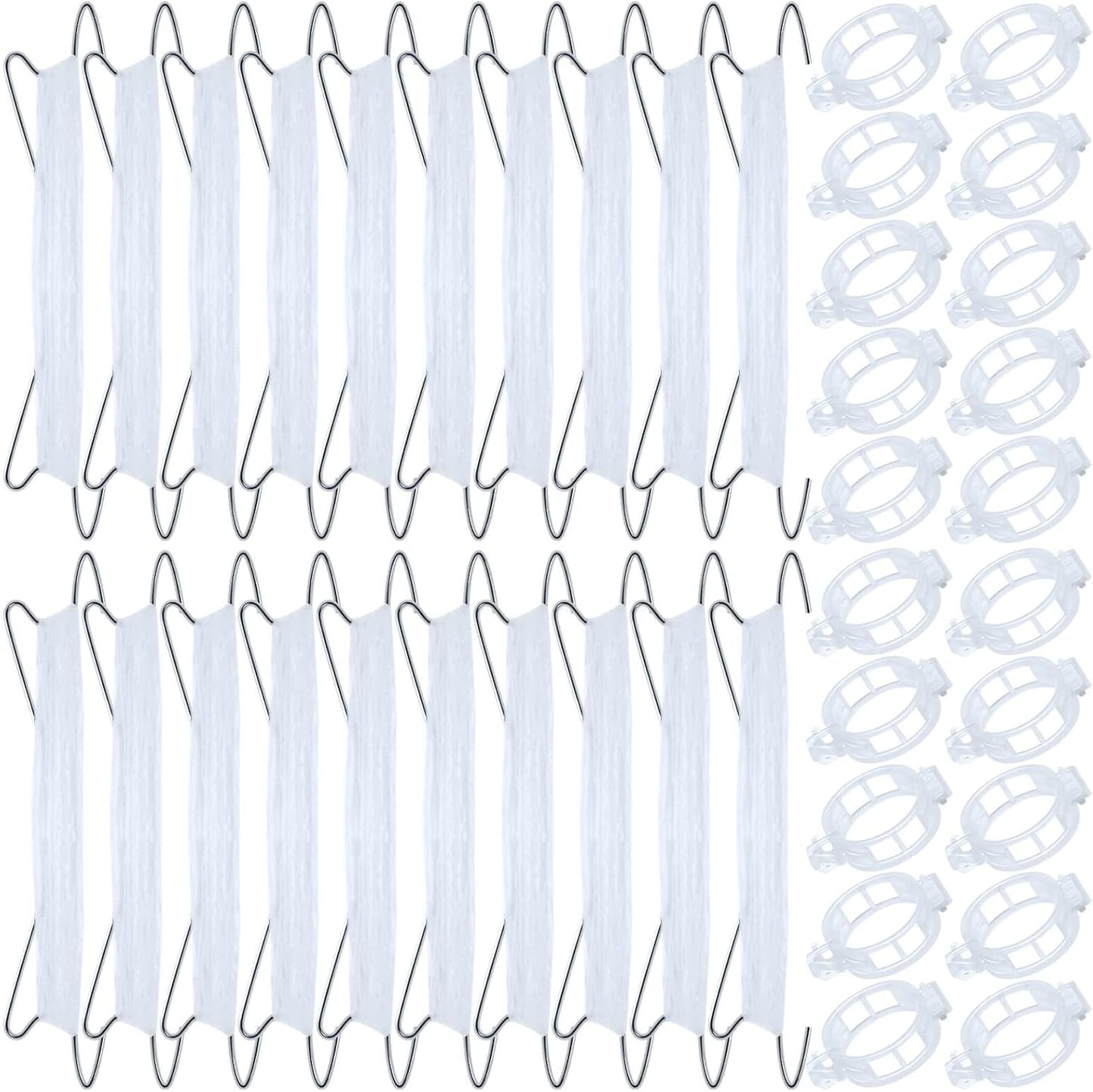 40Pcs Tomato Hooks with String, Holder & Plant Support Clips - 33.3ft Twine to Prevent Tomatoes from Pinching or Falling Off