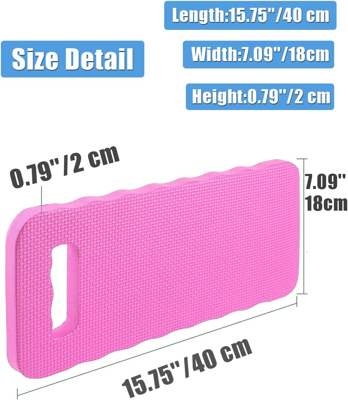 YWSHF 2 PCS Garden Kneeling Pad,Knee Mat Waterproof Foam Knee Pads for Gardening,Cleaning,Baby Bath,Yoga,Praying and Exercise 15.745'' x 7.09'' x 0.79''