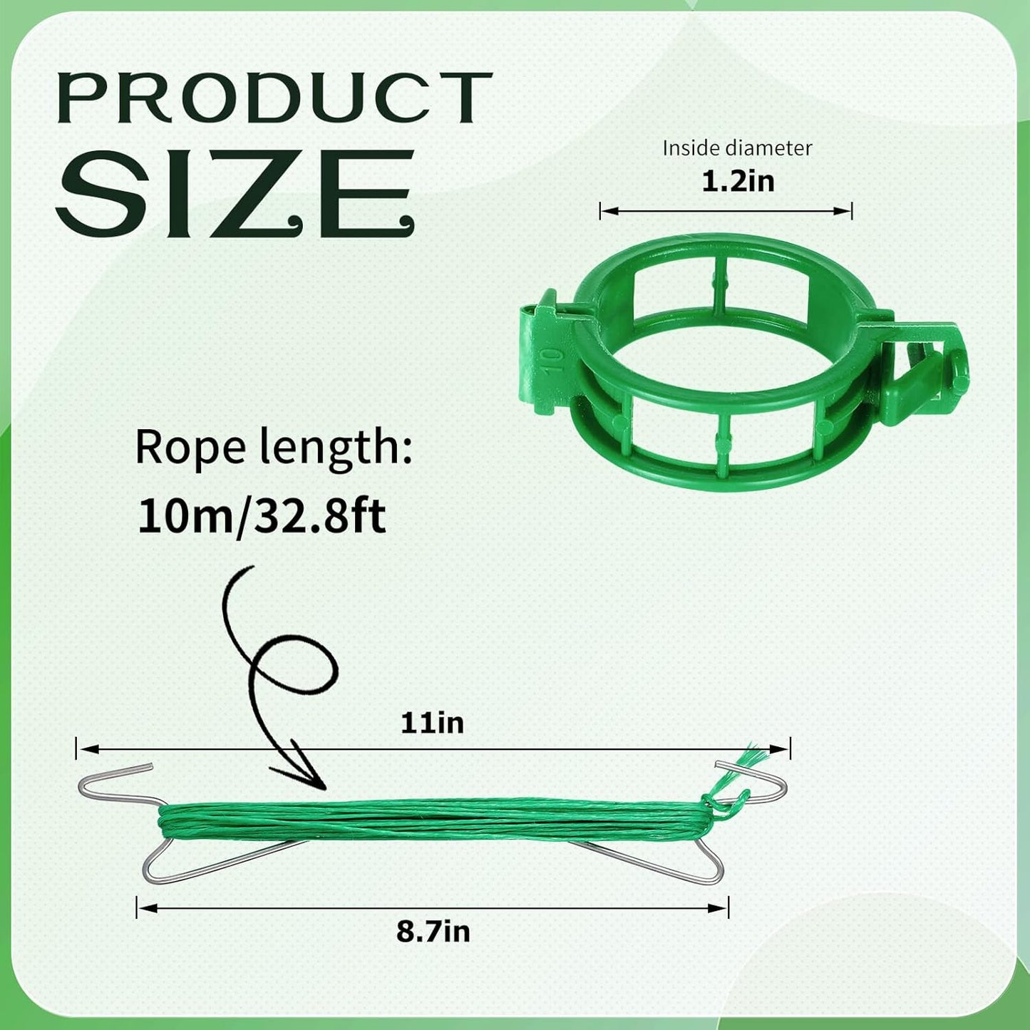 30Pcs Tomato Hooks with String, Tomato Support Hooks, Tomato Holder Hooks & Plant Support Clips with 33.3ft Twine to Prevent Tomatoes from Pinching or Falling Off