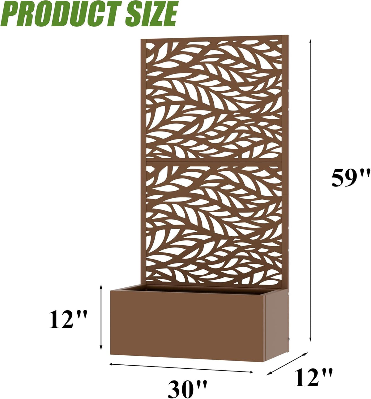 Casaphoria Metal Raised Garden Bed with Trellis and Wheels, 72"x47"x16" Planter Box for Climbing Plants, Vegetables & Vines, Features Drainage Holes and Privacy Screen (Black-Louver) - Colors C