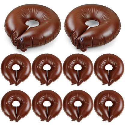 Nuogo 10 Pcs Tree Watering Bag 15 Gallon, Slow Release Watering Ring PVC Planting Water Bag for Trees and Shrub, Automatic Tree Watering System Drip Irrigation Ring, Brown, 35.4 x 35.4 Inch