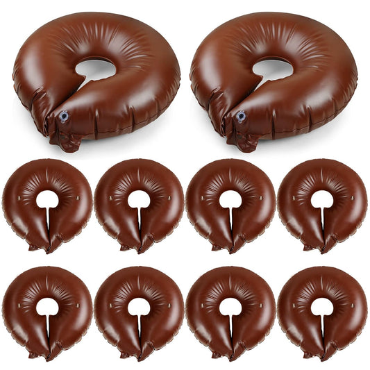 Nuogo 10 Pcs Tree Watering Bag 15 Gallon, Slow Release Watering Ring PVC Planting Water Bag for Trees and Shrub, Automatic Tree Watering System Drip Irrigation Ring, Brown, 35.4 x 35.4 Inch