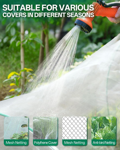 Breeze Touch 25PCS Garden Hoops for Raised Beds, PVC-Coated Greenhouse Hoops for Row Cover & Frost Protection, Rust-Free Garden Tunnel Hoops Kit with Clips, Plant Support for 3.5ft - 4ft Wide Beds