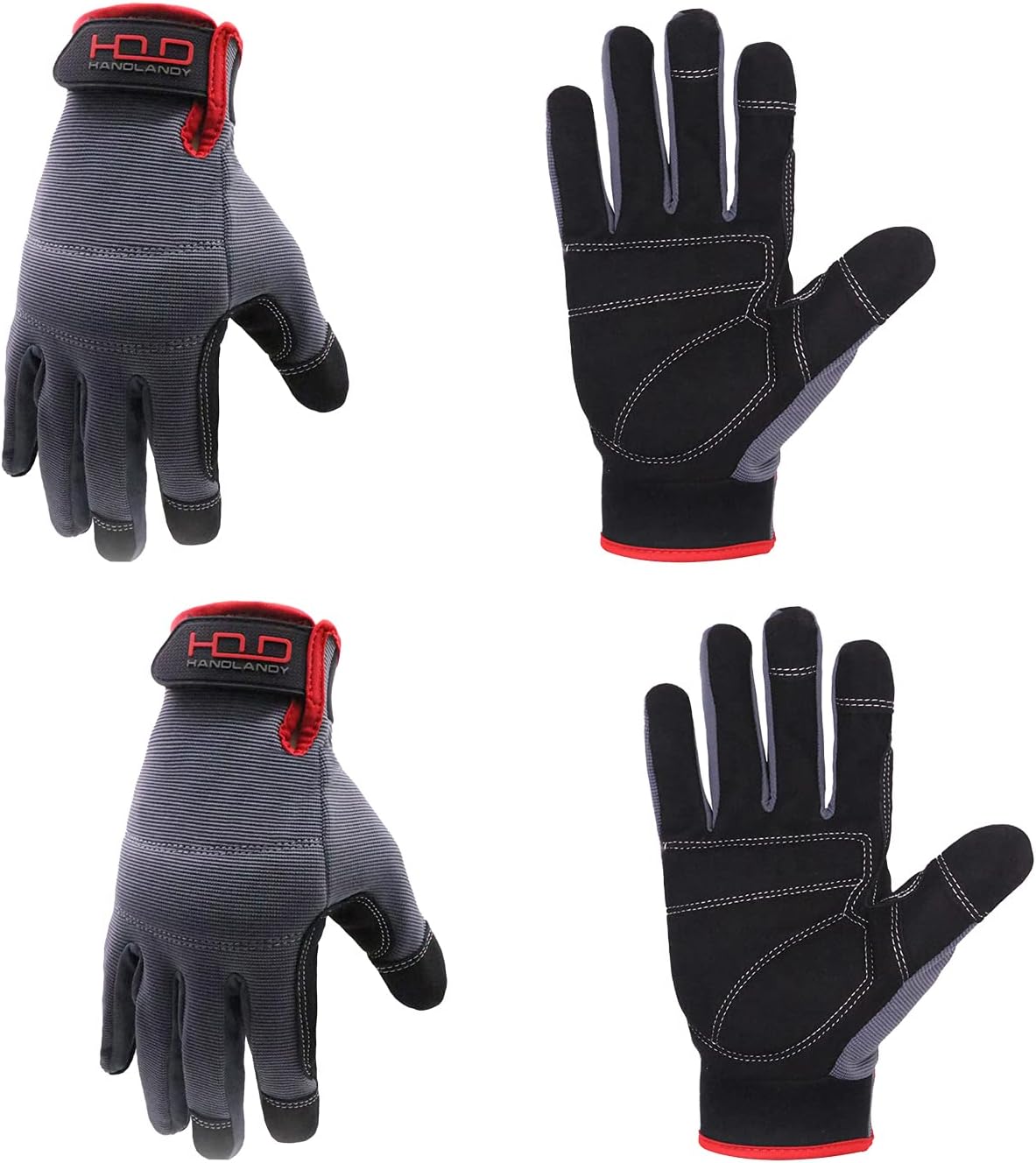 Work Gloves for Men & Women, Utility Mechanic Working Gloves Touch Screen, Flexible Gardening Gloves for Yard