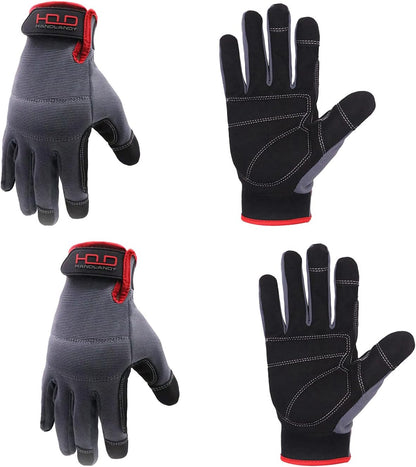 Work Gloves for Men & Women, Utility Mechanic Working Gloves Touch Screen, Flexible Gardening Gloves for Yard