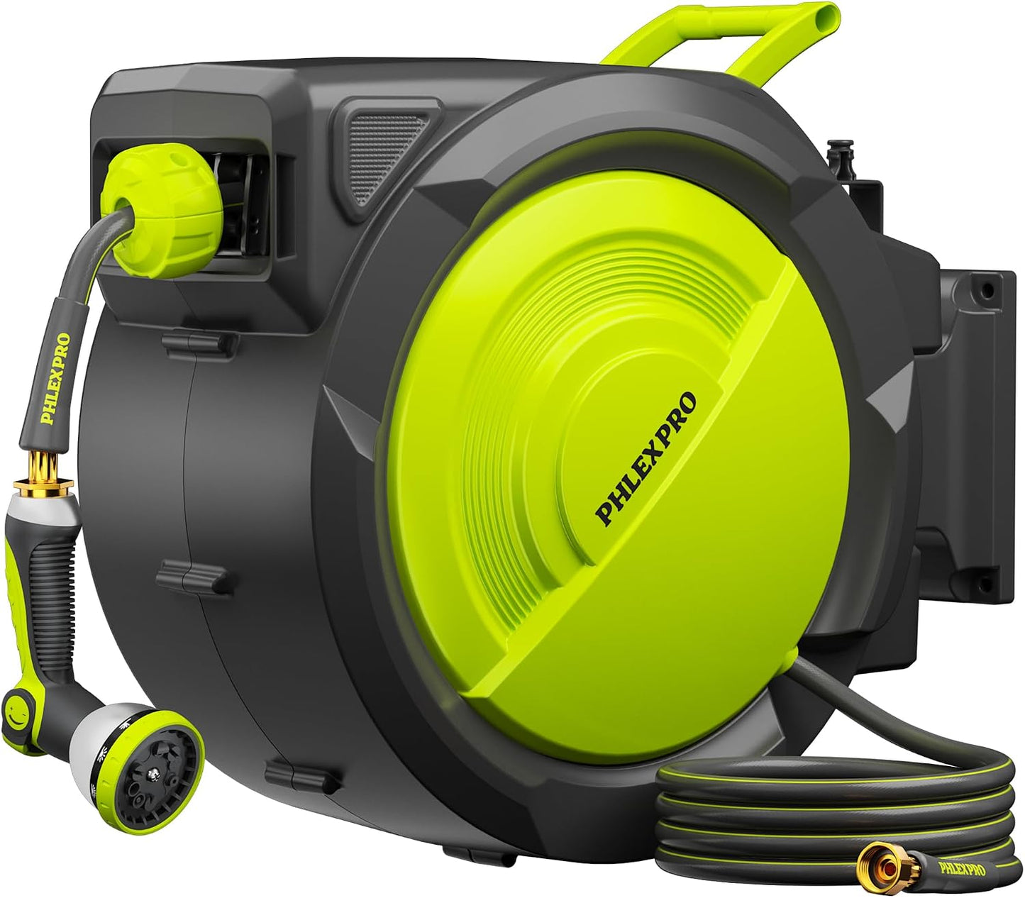 75 FT 5/8" Retractable Garden Hose Reel, Wall Mount