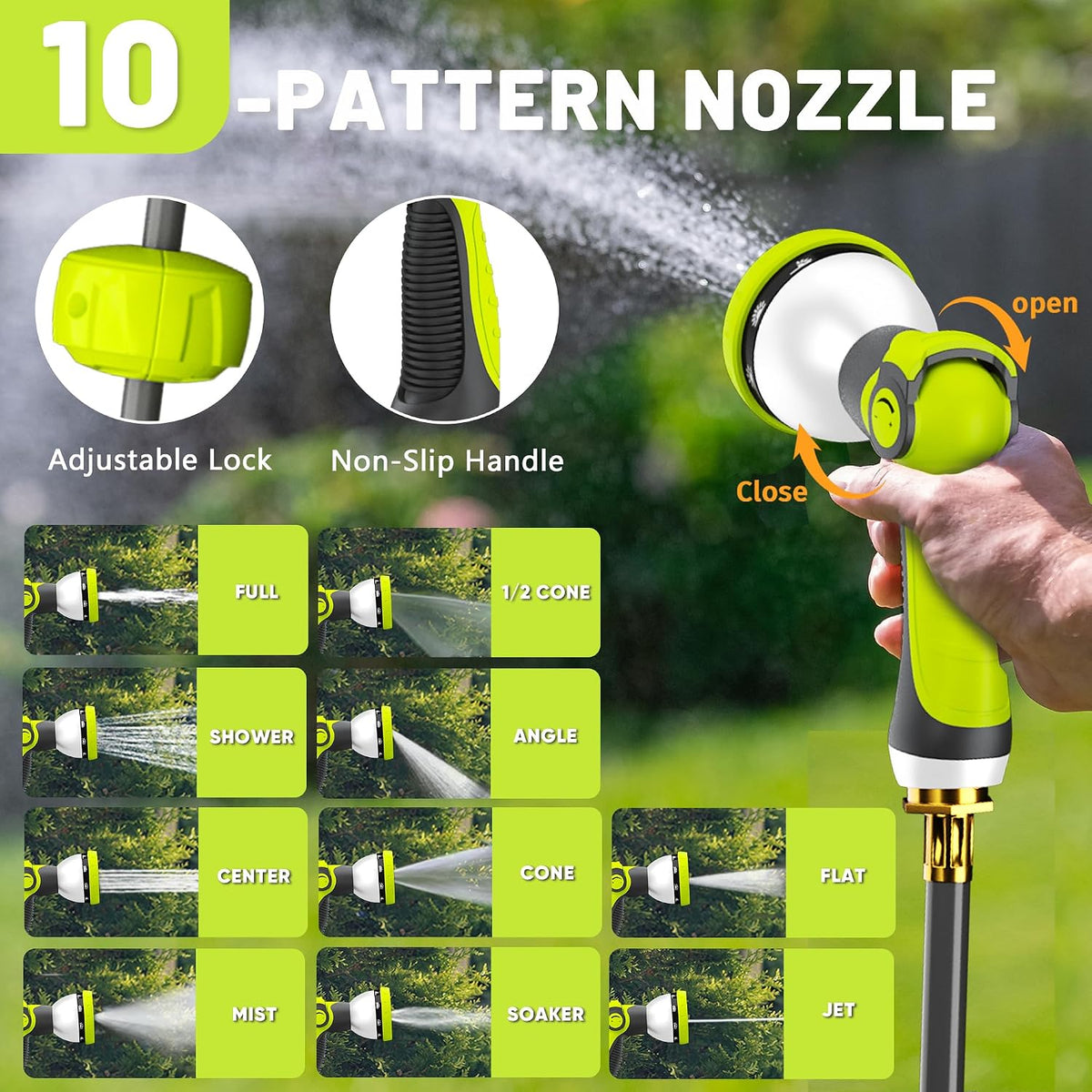 75 FT 5/8" Retractable Garden Hose Reel, Wall Mount