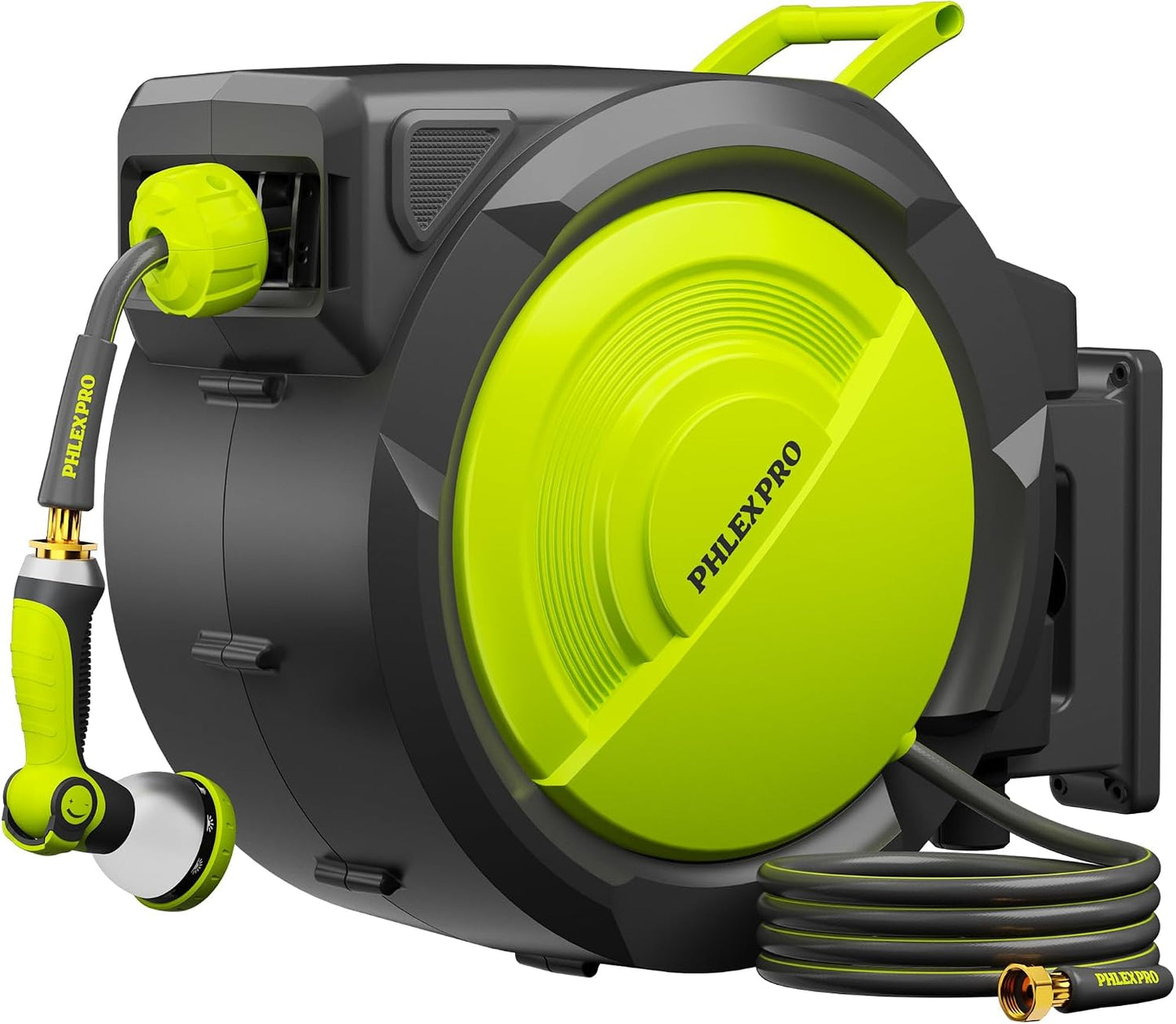 75 FT 5/8" Retractable Garden Hose Reel, Wall Mount