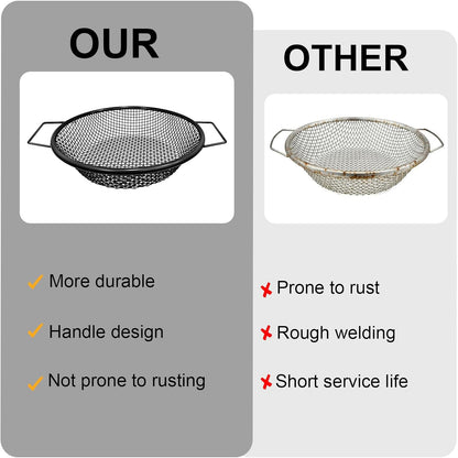 2PCS Soil Sifter for Gardening, Rock Sifter for 5 Gallon Bucket,Compost Sifter Dirt Sifter,Captures Dirt Rocks Sawdust Black Handle Upgrade Version