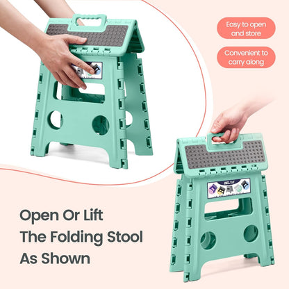 Folding Step Stool 13 Inch,300 Lbs Step Stool for Adults Black