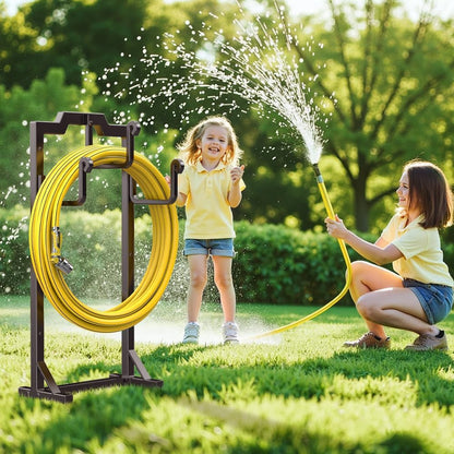 Skycarper Garden Hose Reel Holder Water Hose Hanger Organizer Stand,Black