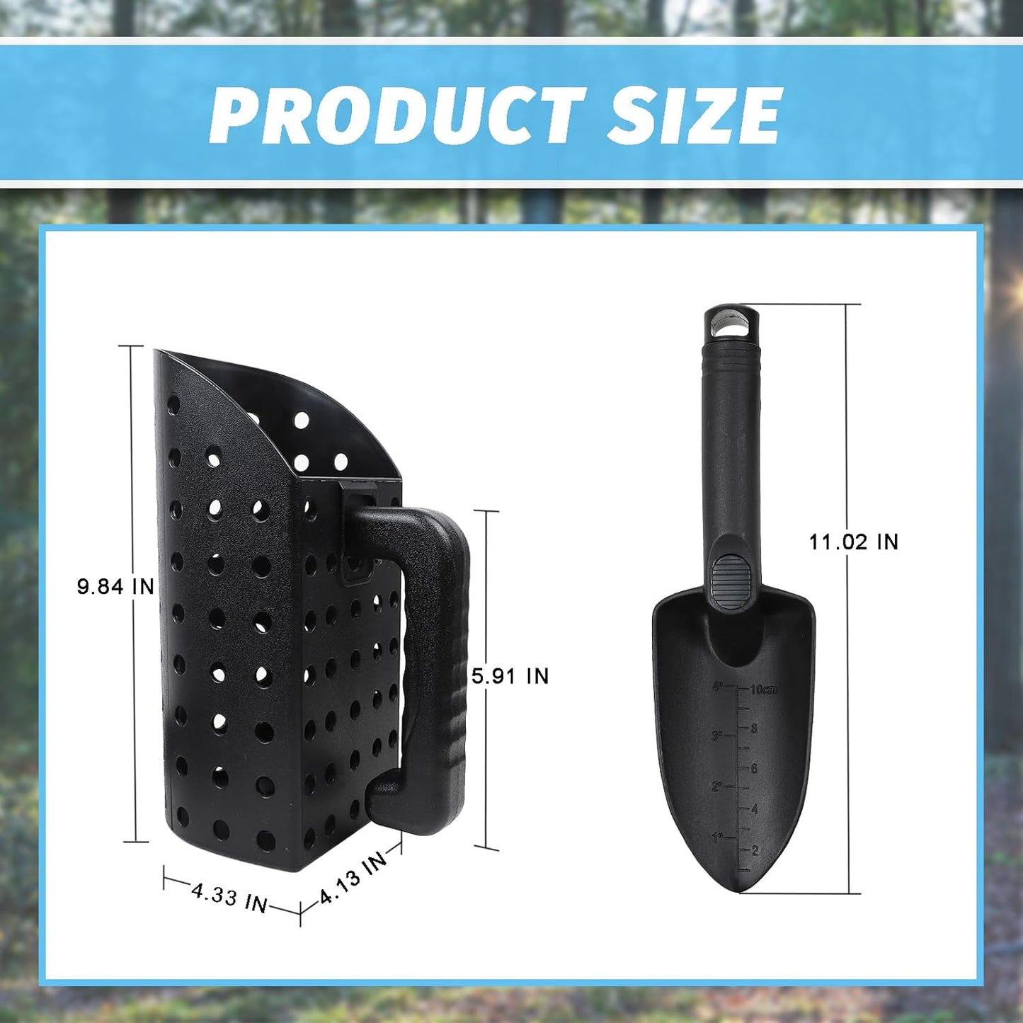 Sand Scoop for Metal Detecting, Metal Detector Tools Heavy Duty Digging Shovel and Sand Sifter for Beach Shelling