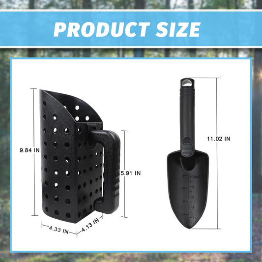Sand Scoop for Metal Detecting, Metal Detector Tools Heavy Duty Digging Shovel and Sand Sifter for Beach Shelling