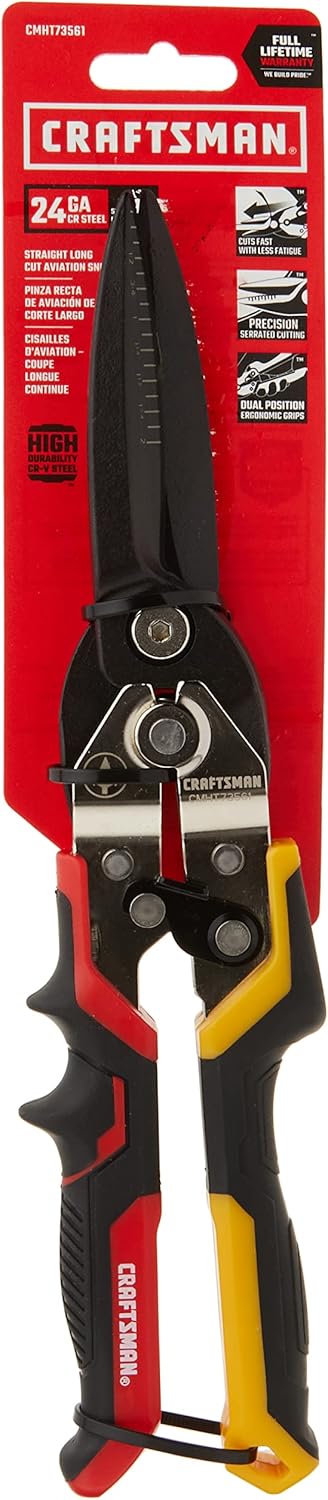 CRAFTSMAN Aviation Snips, Straight, Long Cut (CMHT73561)