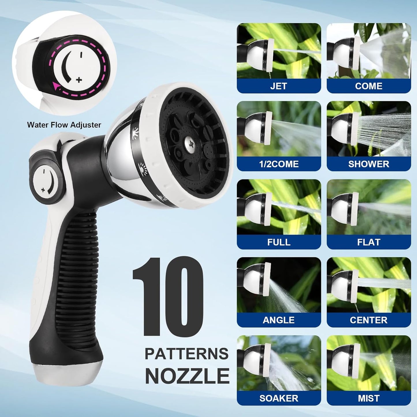 100 FT x 1/2" Retractable Garden Hose Reel by HOZEREEL, Decorative Outdoor Garden Hose Reels - Automatic Self Retract Wall Mount Hose Reel Enclosed Storage, Any Length Lock, 10 Pattern Nozzle Black
