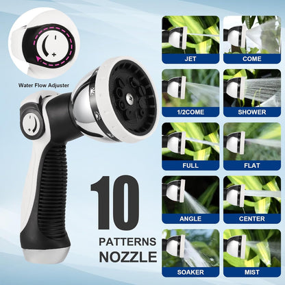 100 FT x 1/2" Retractable Garden Hose Reel by HOZEREEL, Decorative Outdoor Garden Hose Reels - Automatic Self Retract Wall Mount Hose Reel Enclosed Storage, Any Length Lock, 10 Pattern Nozzle Black