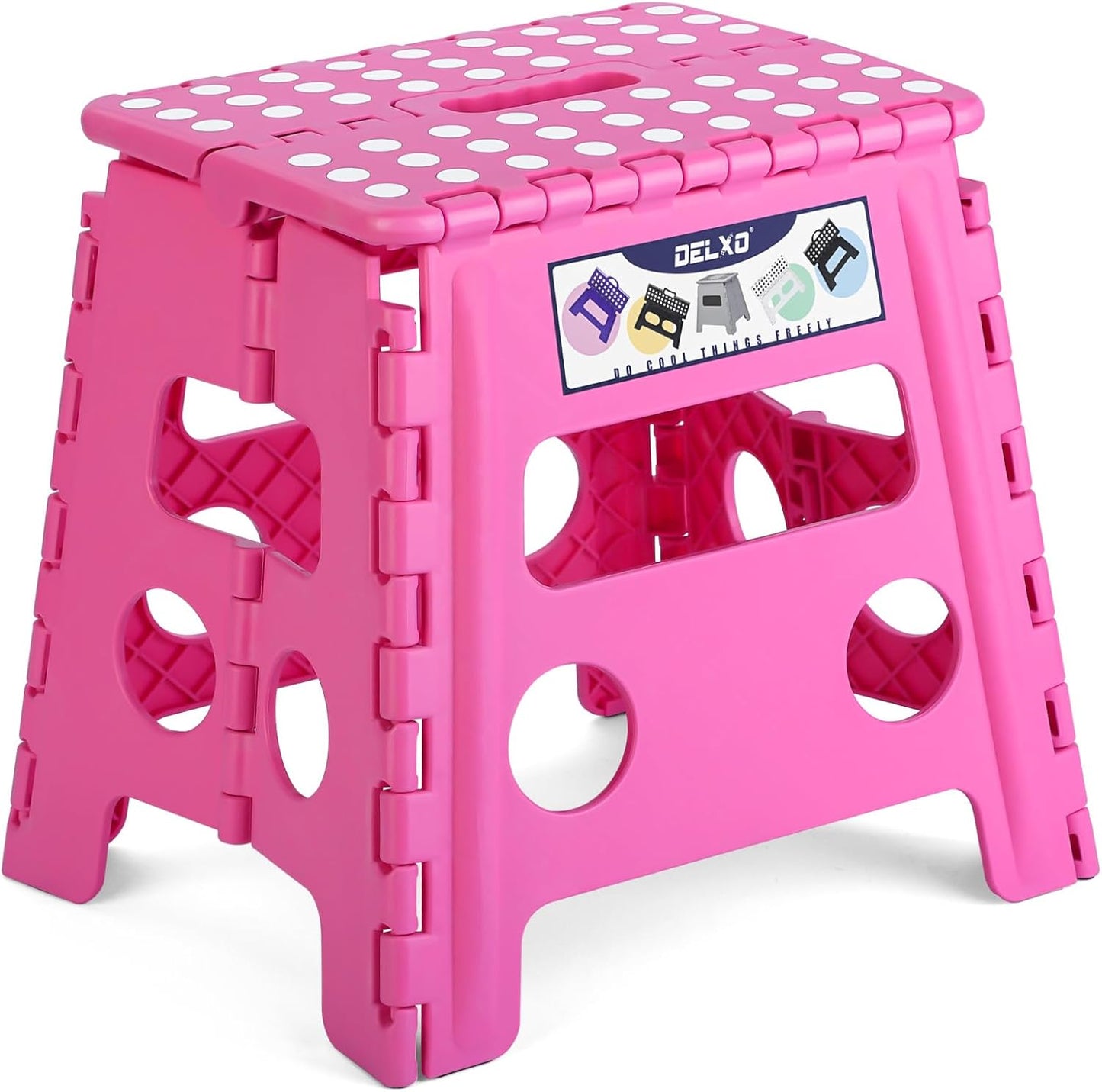 Folding Step Stool 13 Inch,300 Lbs Step Stool for Adults Black