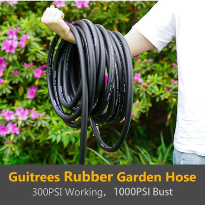 Guitrees Leader Garden Hose 10ft x 5/8", Heavy Duty Short Water Hose, Female to Female Fittings, Five Layered Braiding for Durability, 1000PSI Burst, 300PSI Working (Black) - Colors A