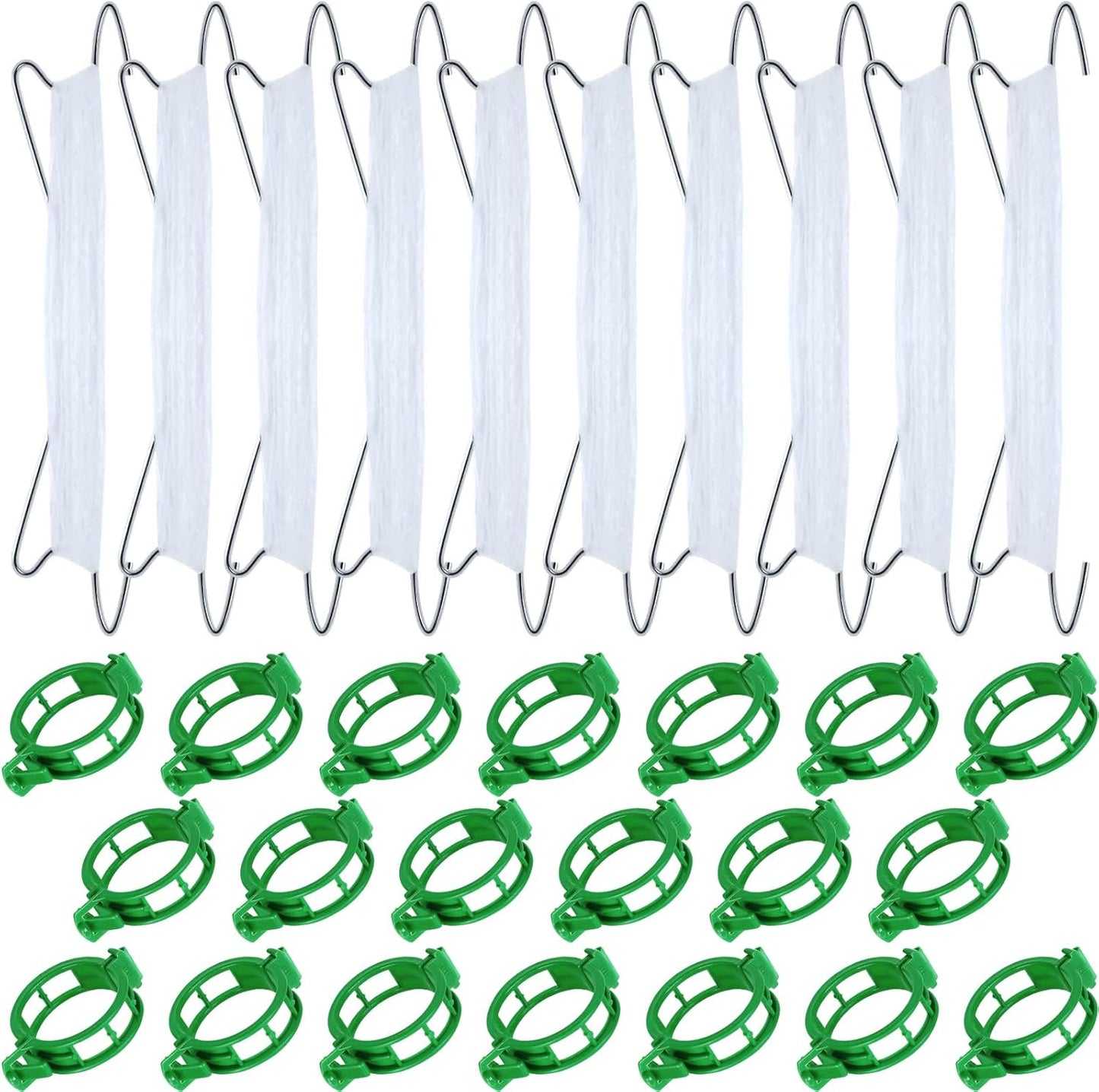 40Pcs Tomato Hooks with String, Holder & Plant Support Clips - 33.3ft Twine to Prevent Tomatoes from Pinching or Falling Off