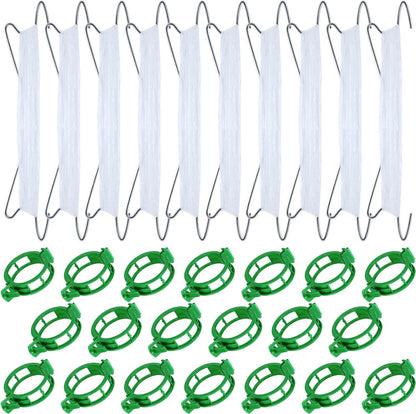 40Pcs Tomato Hooks with String, Holder & Plant Support Clips - 33.3ft Twine to Prevent Tomatoes from Pinching or Falling Off