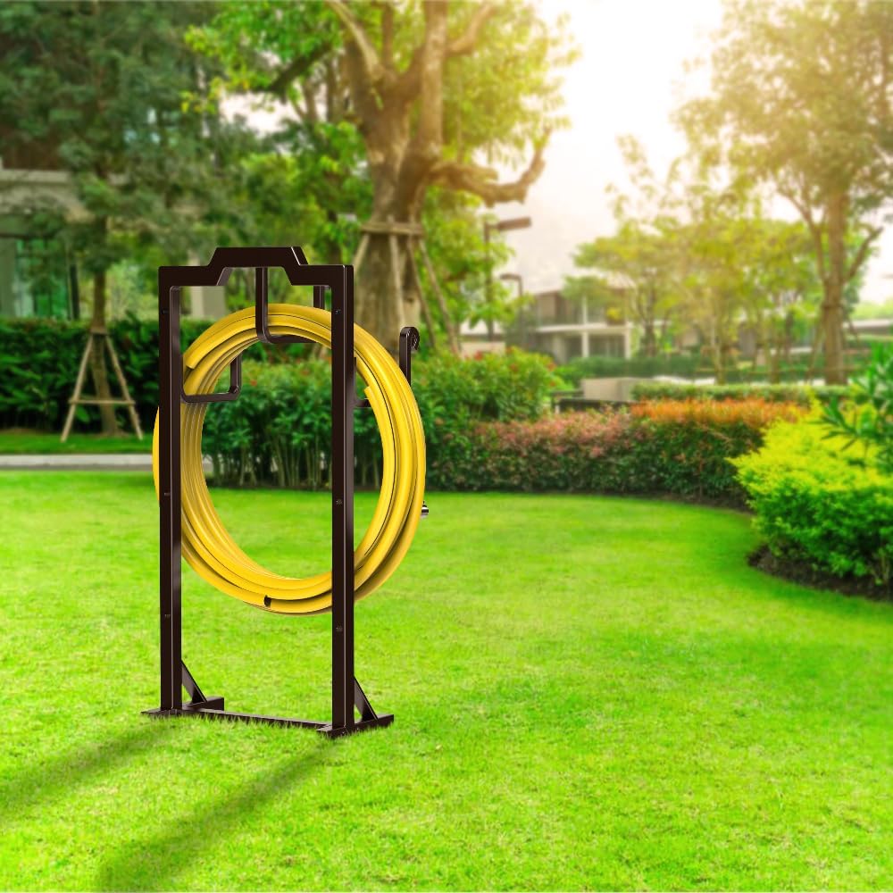 Skycarper Garden Hose Reel Holder Water Hose Hanger Organizer Stand,Black