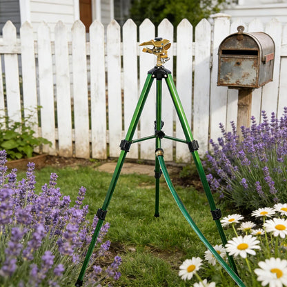 2 Pack Impact Sprinkler on Tripod, Rotating Water Sprinklers for Yard Lawn and Garden, Heavy Duty 360 Degree Irrigation Sprinkler with Zinc Head and 3/4" Connector for Outdoor