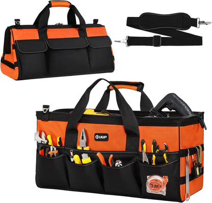 UUP Heavy Duty Tool Bag 15-Inch, 16-Pocket Portable Empty Tool Box Organizer, Big Storage Toolbox Organization, Soft Handle Large Zipper Carrying Toolbag, Father Day Gifts for Him Dad Men, Green