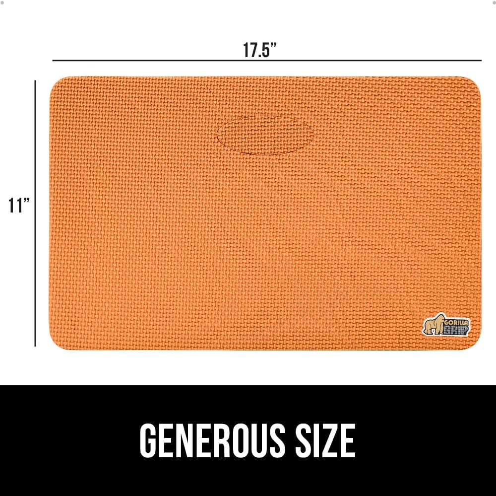 GORILLA GRIP® Extra Thick Patent Pending Supportive Foam Kneeling Pad, Large Cushion Knee Pads for Gardening, Baby Bath Time, Dirt and Water Resistant, Workout and Garden Supplies, 17.5x11, Black