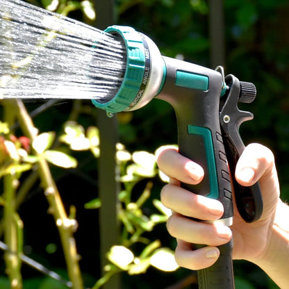 Retractable Garden Hose Reel, 120Ft x 1/2" Durable Wall Mounted Water Hose Reel with 180¡ãSwivel Bracket, 9 Pattern Sprayer, 6Ft leader hose, Smooth Automatic Rewind, Any Length Lock.
