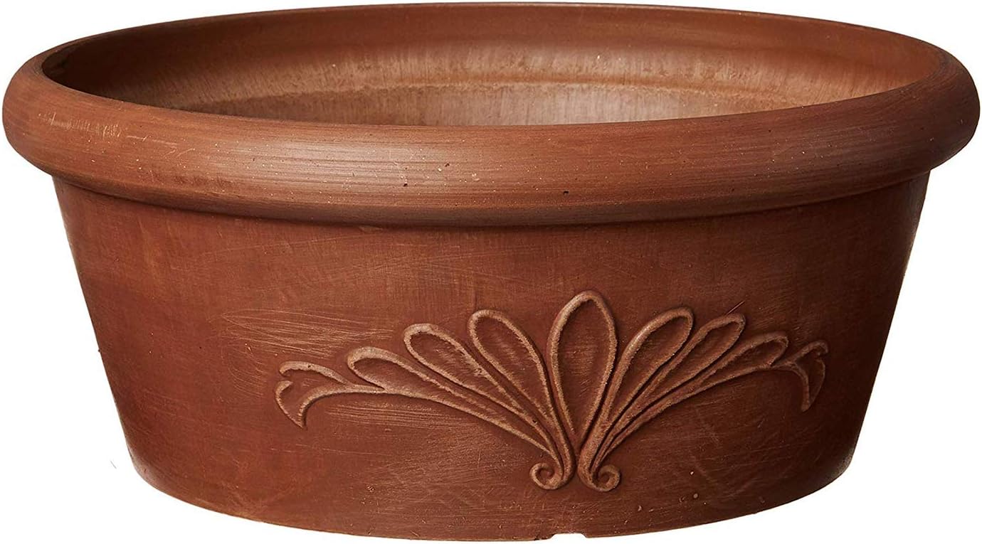 Arcadia Garden Products PSW TA30TP Plastic/Stone/Wood Composite Bulb Pan – No Drainage Hole (Drillable), Planter Bowl for Succulents, Bonsai, Fairy Gardens, Herbs,12-Inch, Taupe