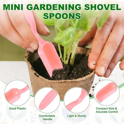 M METERXITY 20-Pack Mini Gardening Shovel Spoons, Plastic Garden Soil Scoops for Cultivation Digging Transplanting/Flower Planting/Plant Succulent, Colorful Small Gardening Tools [Multicolor]