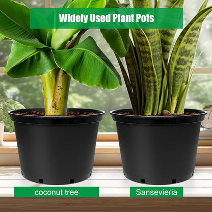 5 Gallon Nursery Pots (10-Pack) + 50ft Garden Hose with Spray Nozzle + 3-in-1 Soil Tester for Moisture/Light/pH | All-in-One Gardening Kit for Indoor/Outdoor Plants, Gardening Gifts for Women