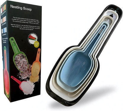 Flour Scoop Set of 3 for Canisters, Ice, Popcorn, Pet Food, Dry Goods, Coffee Beans, Candy - Plastic Scoops 1.7/3.4/5.1 oz