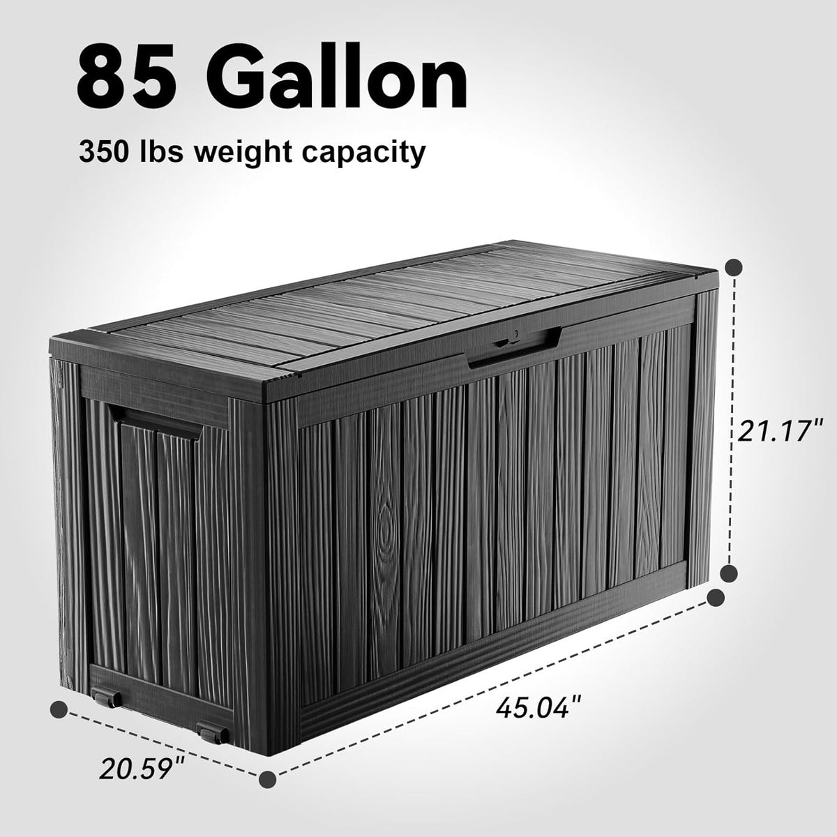 30 Gallon Outdoor Deck Box, Lockable Waterproof Outdoor Storage Boxes For Garden Tools,Indoor Cushions,Accessories Outside Storage Resin Weatherproof Container(Black)