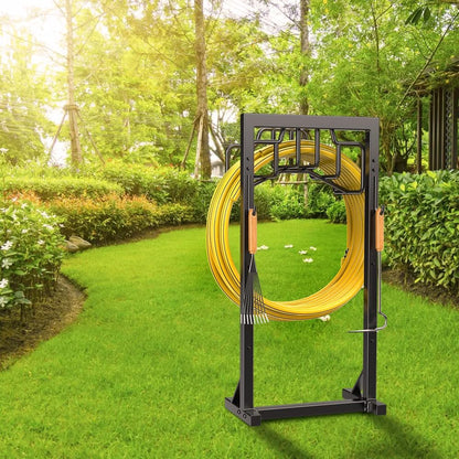 Skycarper Garden Hose Reel Holder Water Hose Hanger Organizer Stand,Black