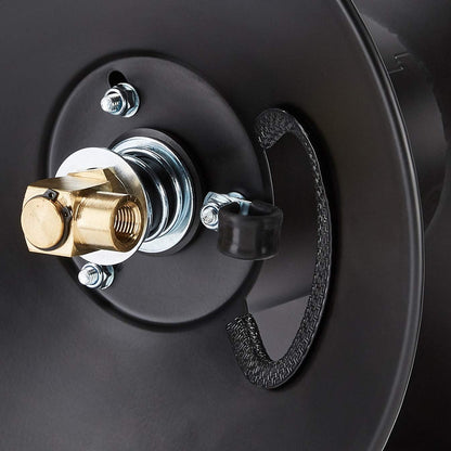 Amazon Basics Retractable Air Hose Reel - Fits 3/8-Inch 50-Feet Air Compressor Hoses, Portable, Works Well, 300PSI, Black, Hoses Excluded, Not for Water/Pressure Washers