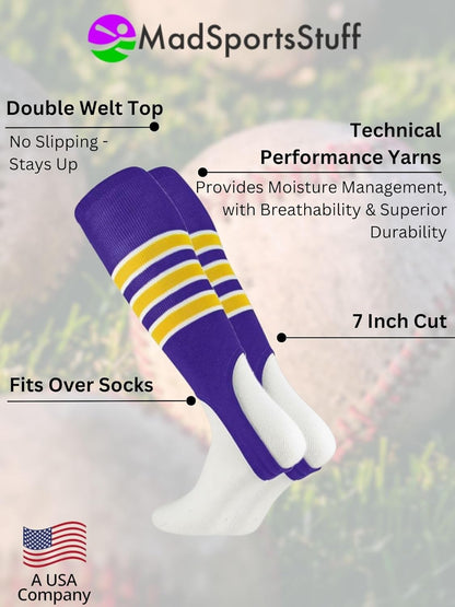 MadSportsStuff Baseball Stirrups Softball Stirrups with Stripes for Boys Girls Men Women Pattern B 3 Stripe