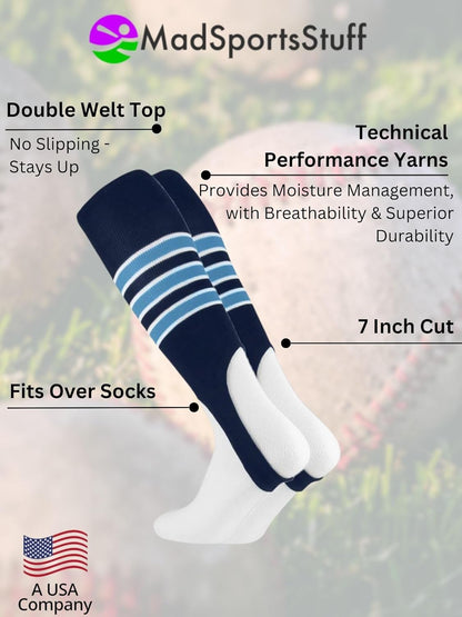 MadSportsStuff Baseball Stirrups Softball Stirrups with Stripes for Boys Girls Men Women Pattern B 3 Stripe