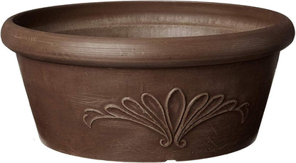 Arcadia Garden Products PSW TA30TP Plastic/Stone/Wood Composite Bulb Pan – No Drainage Hole (Drillable), Planter Bowl for Succulents, Bonsai, Fairy Gardens, Herbs,12-Inch, Taupe