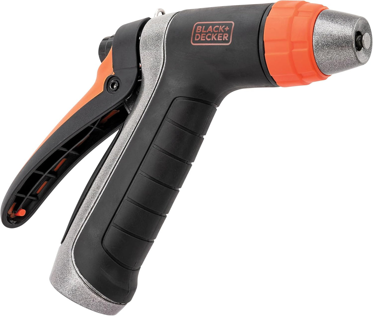 BLACK+DECKER® Adjustable Metal Rear Trigger Nozzle – Durable, Easy-Grip Garden Hose Sprayer with Locking Rear Trigger BD59578