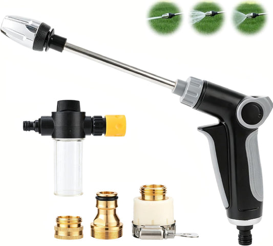 Turn Any Hose into A High Pressure Water Washer Jet, 2026 New Garden Hose Nozzle Heavy Duty, Multi Function Watering Sprayer for Patio/Car/Driveway Cleaning, Spray Nozzles for Garden Hose