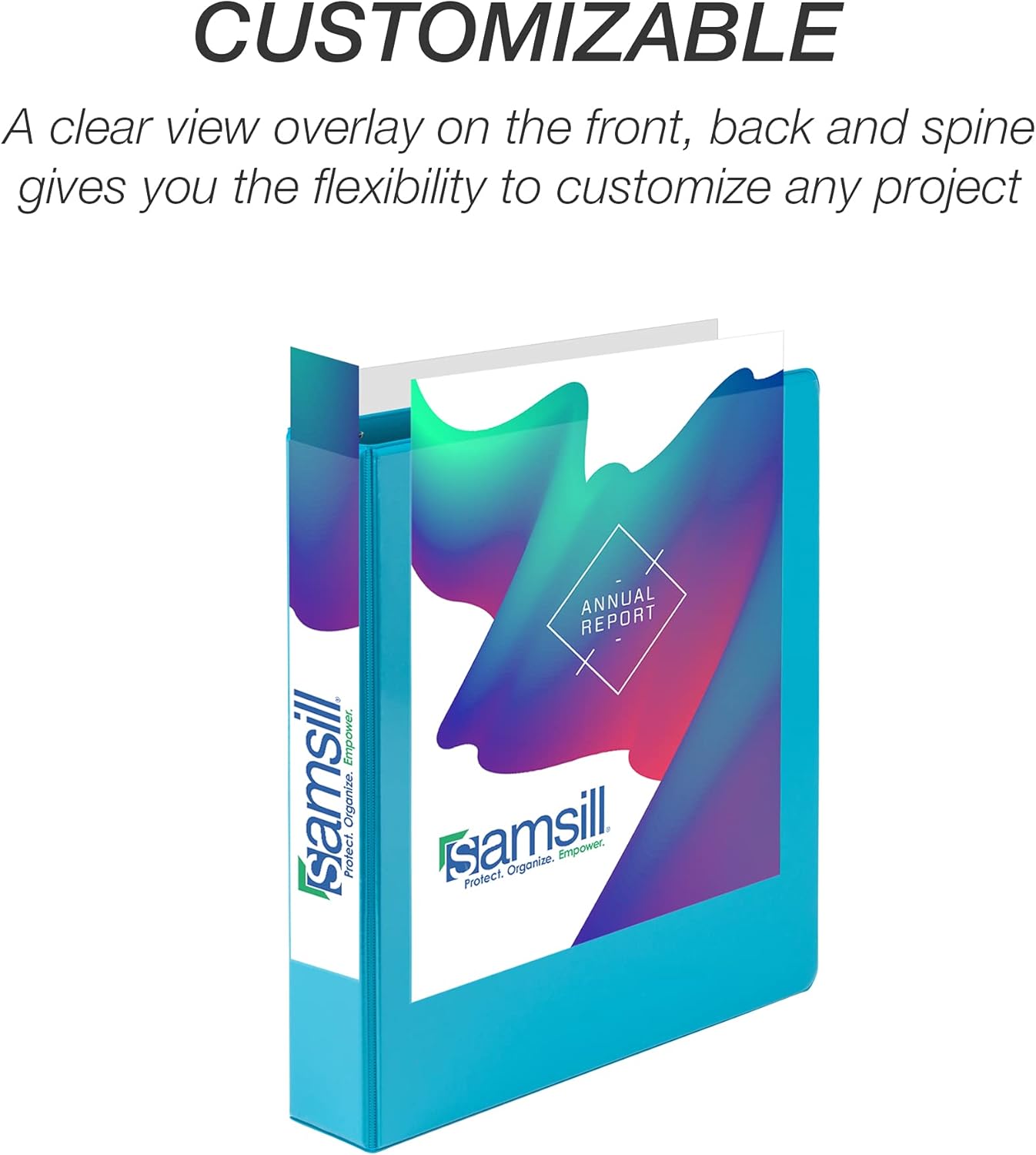 Samsill BioBinder 2 Inch (4-Pack) - Durable Plant-Based 3 Ring View Binder, USDA Certified Biobased, Customizable Nonstick Cover & Spine - 425 Sheet Capacity, Letter Size School Office Organizer
