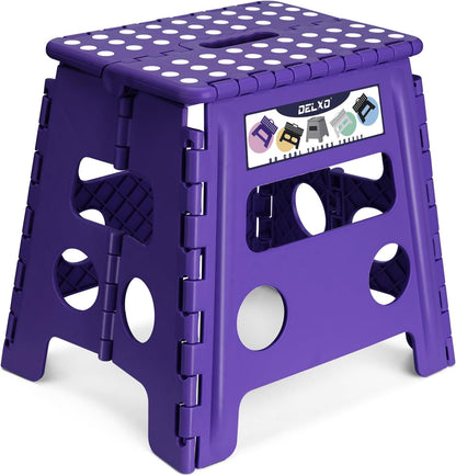 Folding Step Stool 13 Inch,300 Lbs Step Stool for Adults Black