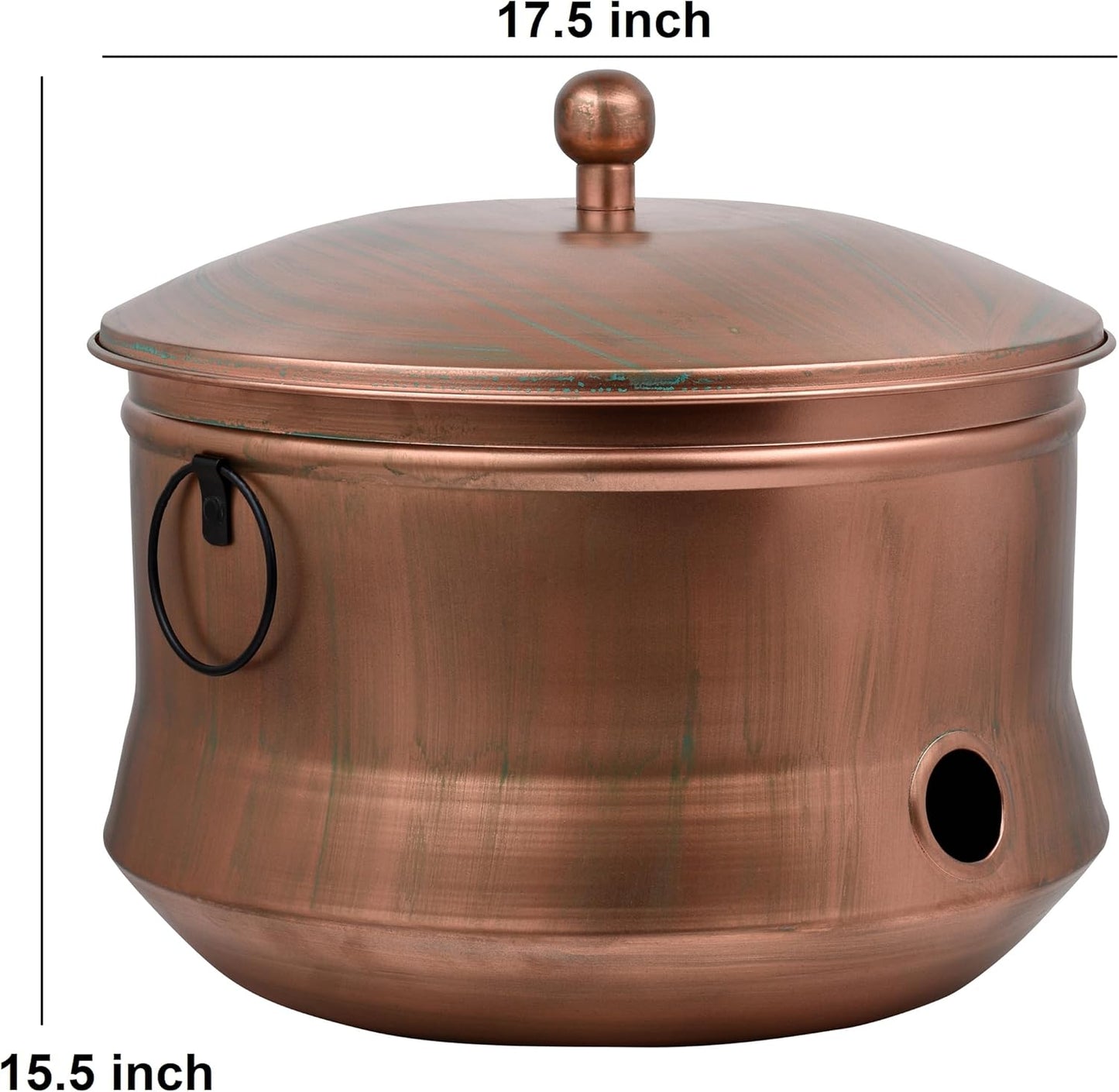 LifeSmart Hose Storage Pot and Lid | Hose Container Pot 16 x 12" - Handmade Slight Design Variations