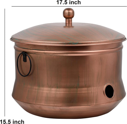 LifeSmart Hose Storage Pot and Lid | Hose Container Pot 16 x 12" - Handmade Slight Design Variations