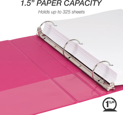 Samsill BioBinder 2 Inch (4-Pack) - Durable Plant-Based 3 Ring View Binder, USDA Certified Biobased, Customizable Nonstick Cover & Spine - 425 Sheet Capacity, Letter Size School Office Organizer