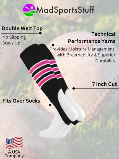 MadSportsStuff Baseball Stirrups Softball Stirrups with Stripes for Boys Girls Men Women Pattern B 3 Stripe